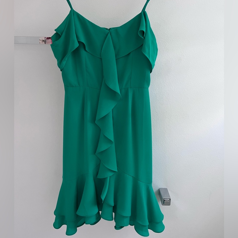 Green spaghetti strap dress